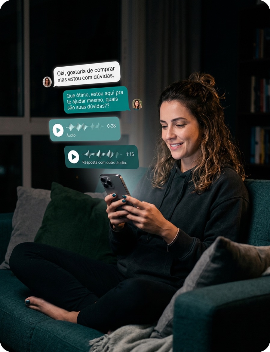 Cliente conversando pelo WhatsApp